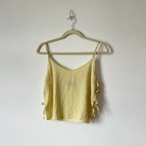 Urban Outfitters Out From Under Side Tie Cropped Cami In Pale Yellow Size M
